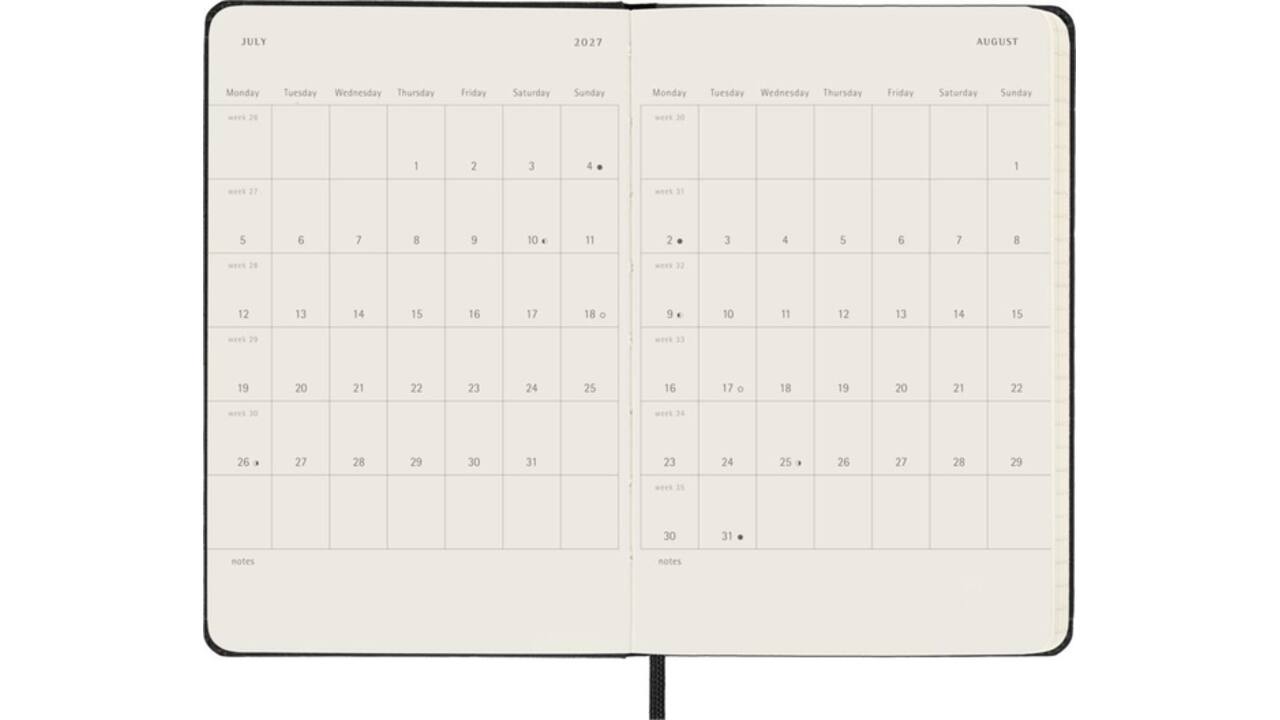 Agenda 2027 Moleskine 18M Planner Weekly 7dagen/1pagina pocket hc black