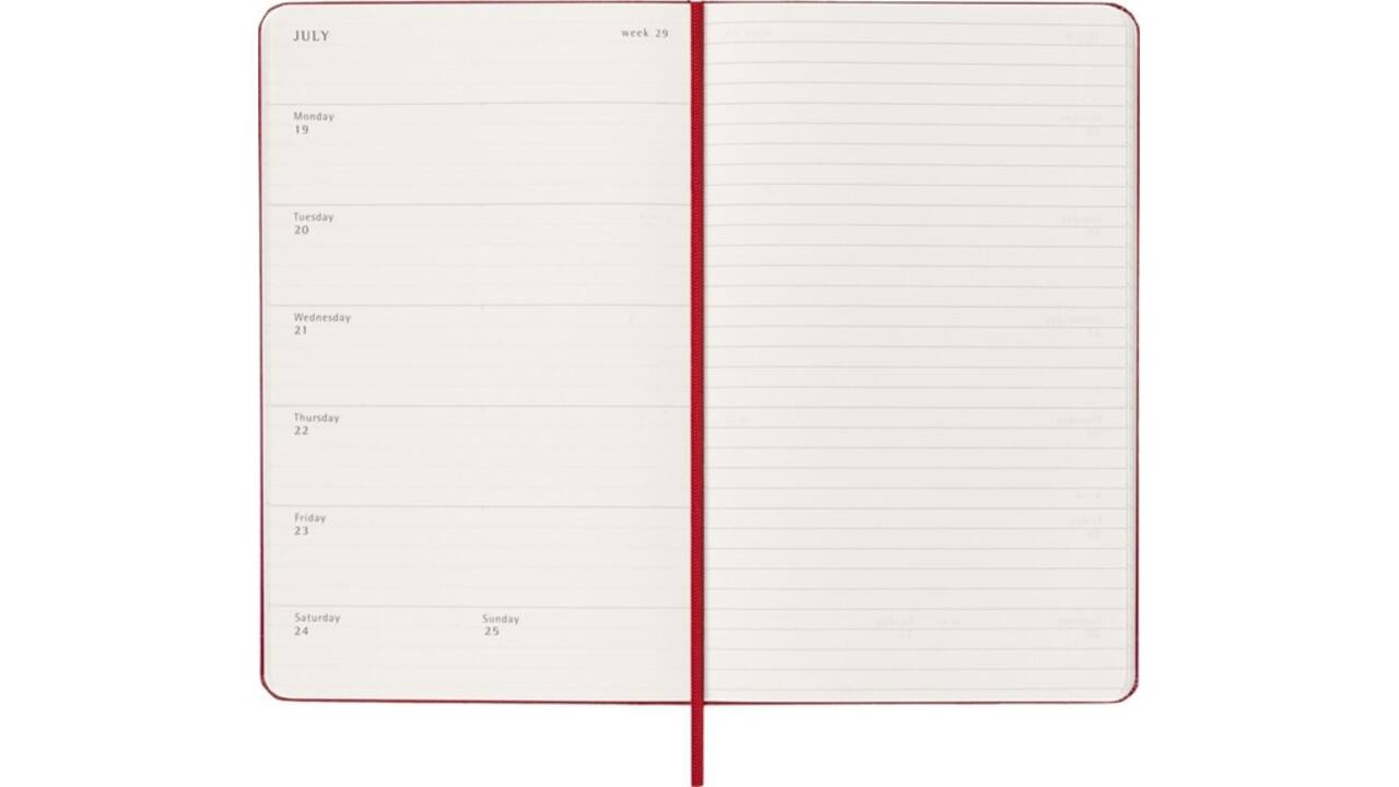 Agenda 2027 Moleskine 12M Planner Weekly 7dagen/1pagina large hc scarlet red