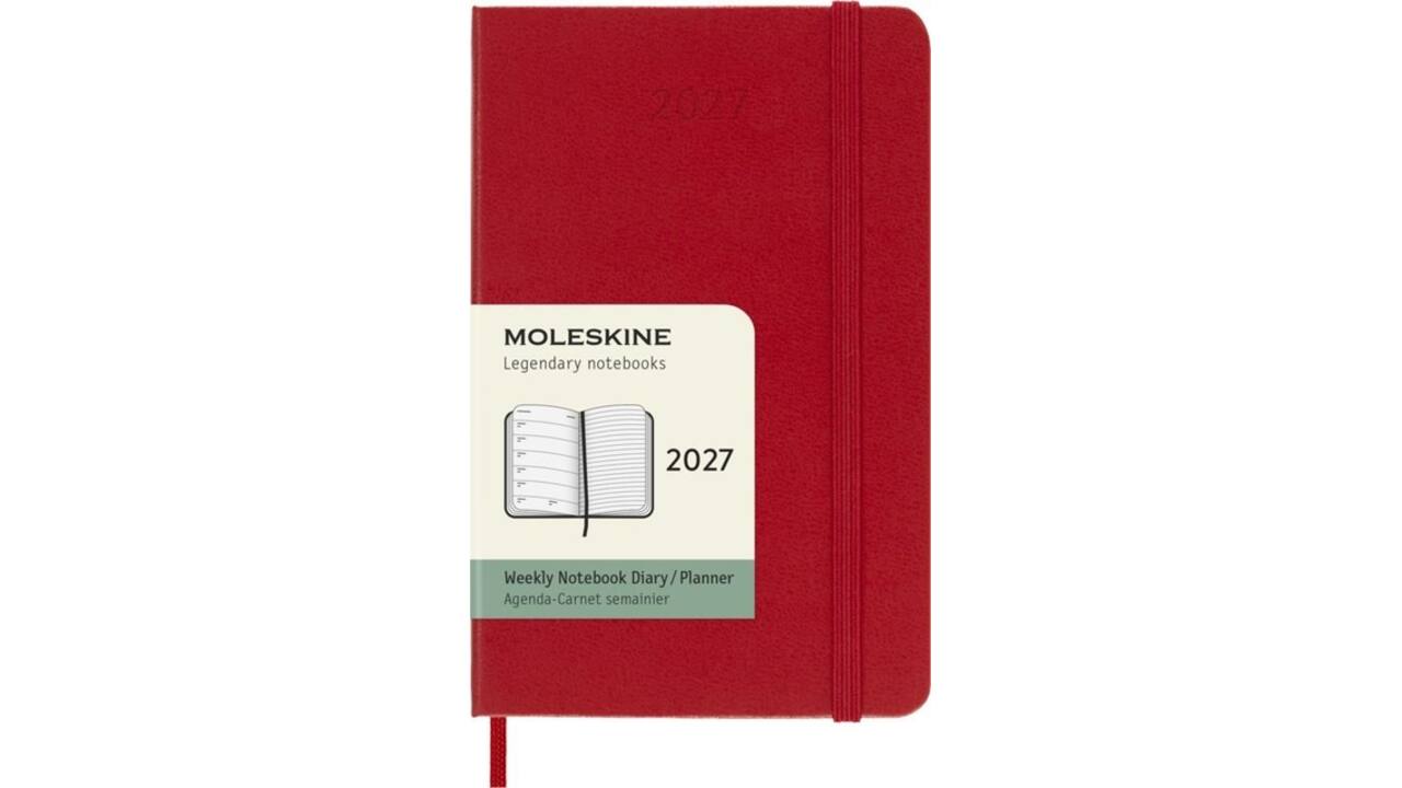 Agenda 2027 Moleskine 12M Planner Weekly 7dagen/1pagina pocket hc scarlet red