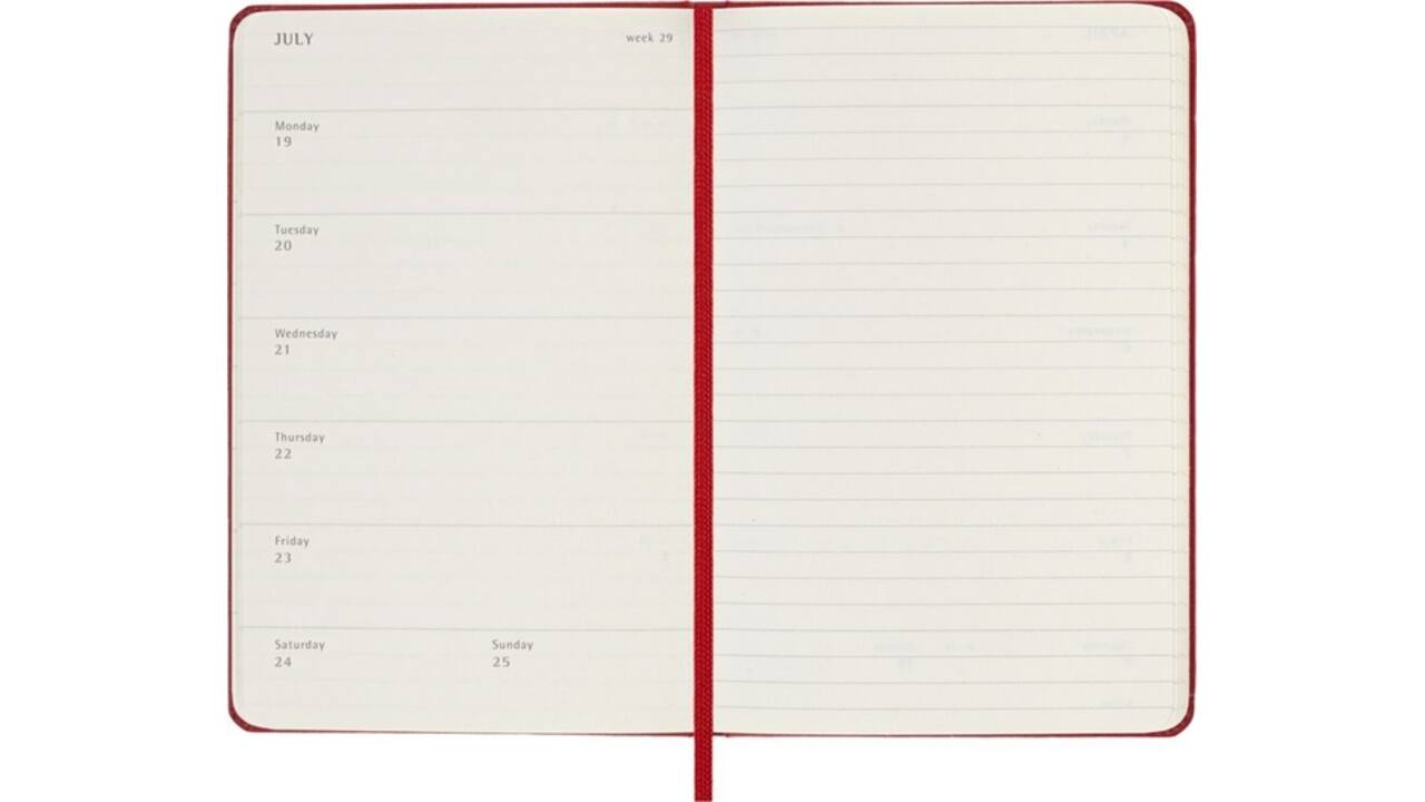 Agenda 2027 Moleskine 12M Planner Weekly 7dagen/1pagina pocket hc scarlet red