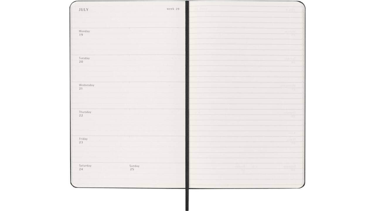 Agenda 2027 Moleskine 18M Planner Weekly 7dagen/1pagina large hc black
