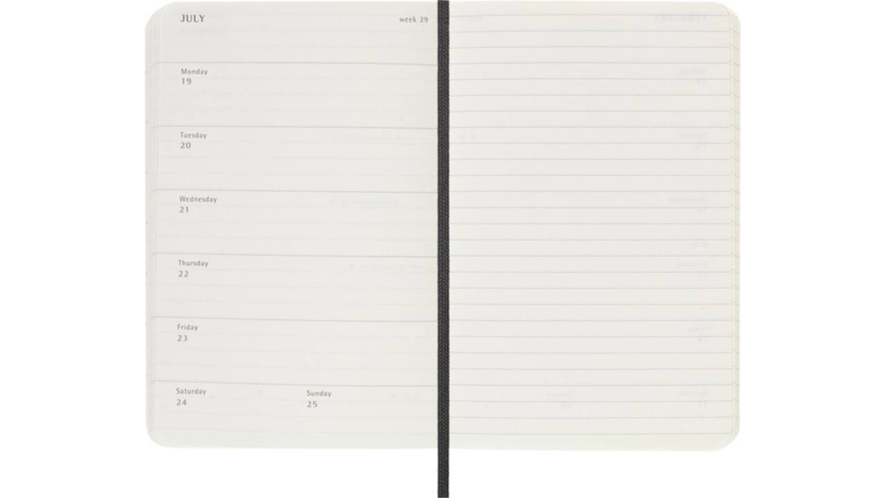 Agenda 2027 Moleskine 12M Planner Weekly 7dagen/1pagina pocket sc black