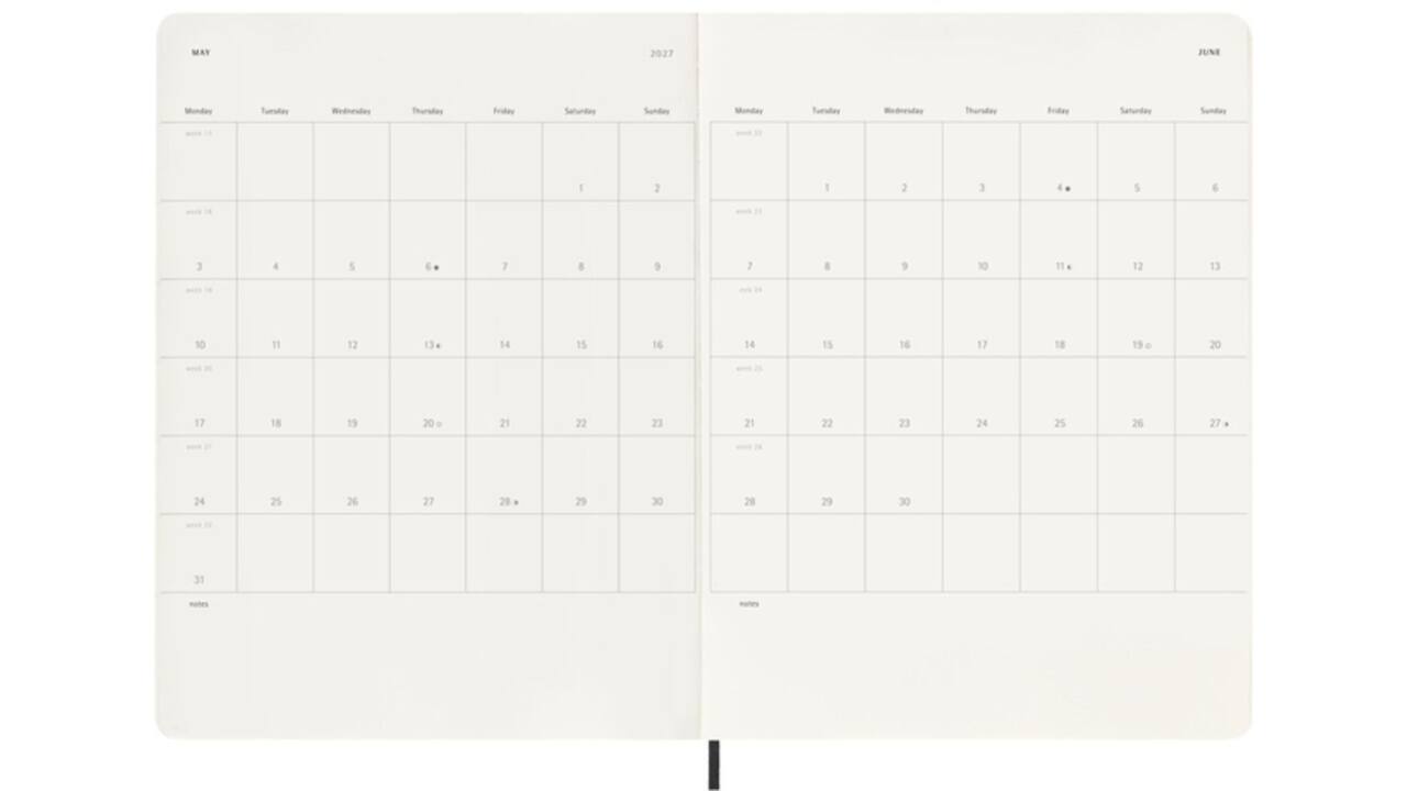 Agenda 2027 Moleskine 12M Planner Weekly 7dagen/1pagina xl sc black
