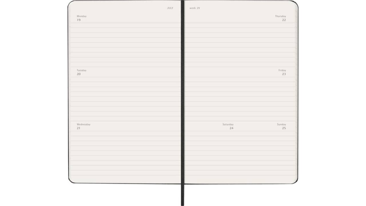 Agenda 2027 Moleskine 12M Planner Weekly 7dagen/2pagina's large hc black