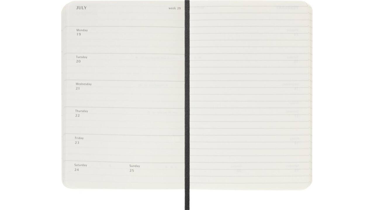 Agenda 2027 Moleskine 18M Planner Weekly 7dagen/1pagina pocket sc black