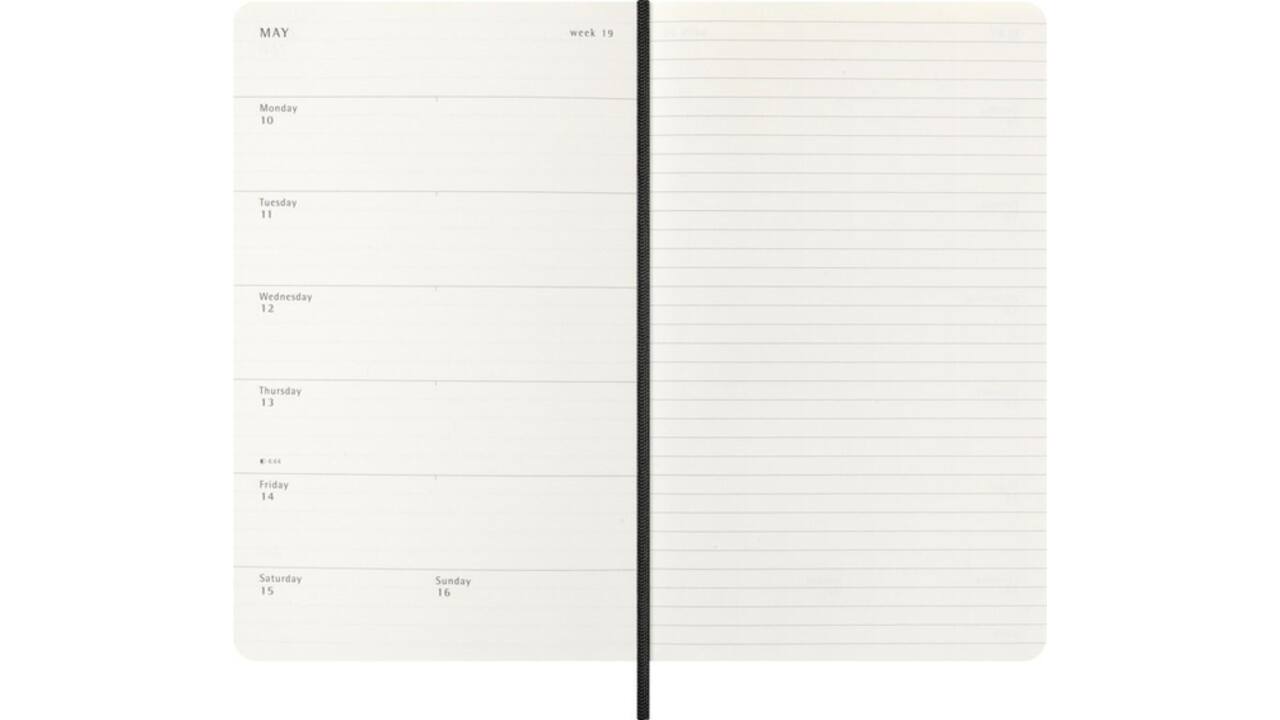 Agenda 2027 Moleskine 18M Planner Weekly 7dagen/1pagina large sc black