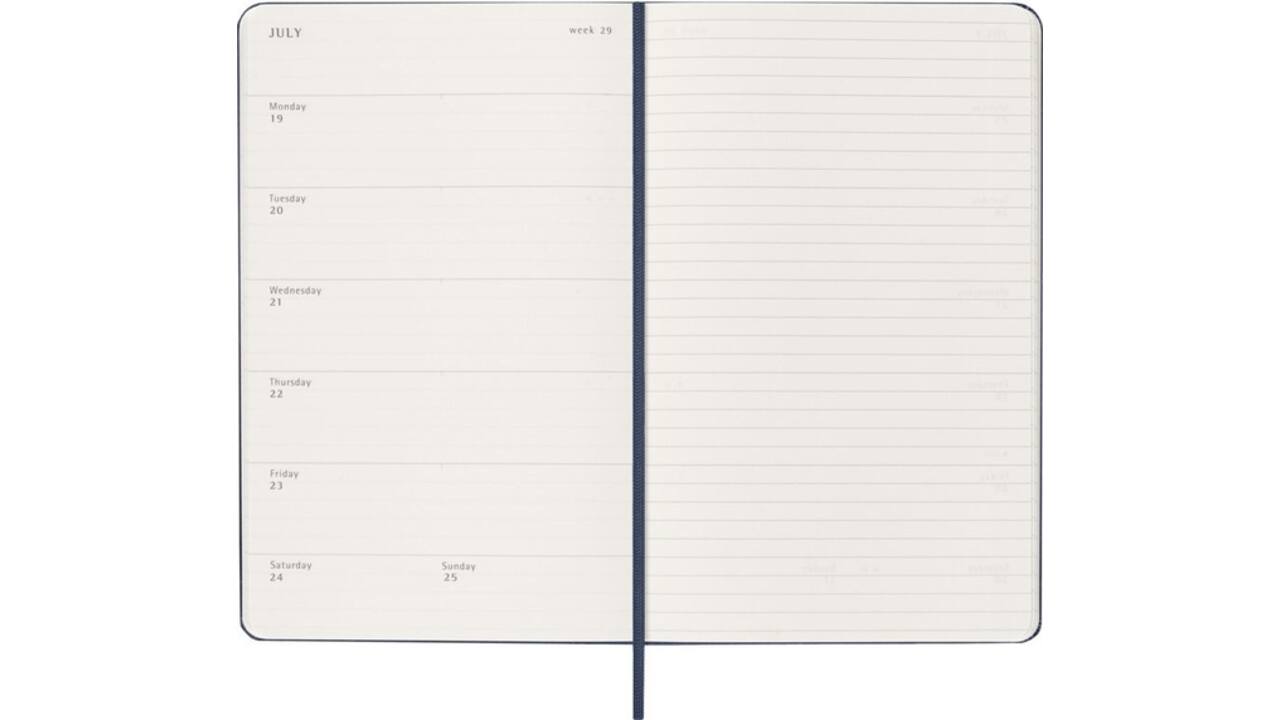Agenda 2027 Moleskine 12M Planner Weekly 7dagen/1pagina large hc sapphire blue