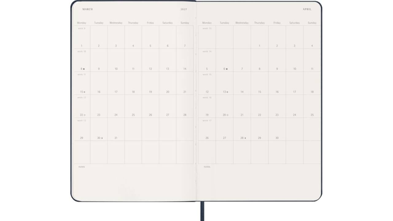 Agenda 2027 Moleskine 12M Planner Weekly 7dagen/1pagina large hc sapphire blue