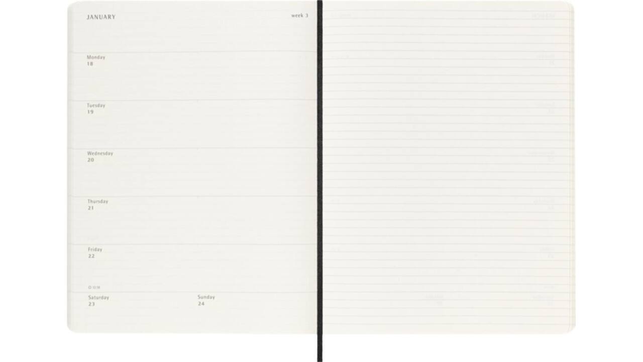 Agenda 2027 Moleskine 18M Planner Weekly 7dagen/1pagina xl sc black