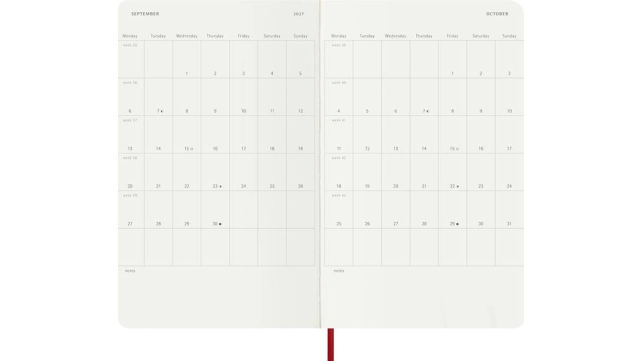 Agenda 2027 Moleskine 12M Planner Weekly 7dagen/1pagina large sc scarlet red