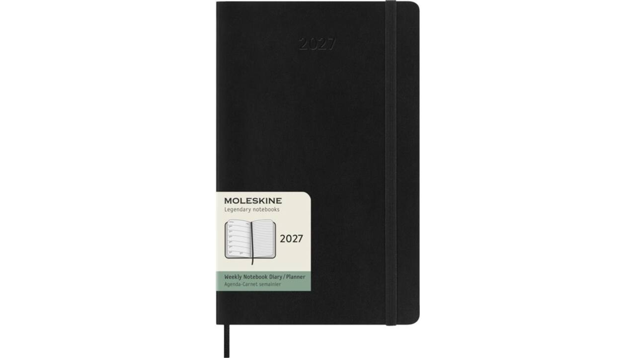 Agenda 2027 Moleskine 12M Planner Weekly 7dagen/1pagina large sc black