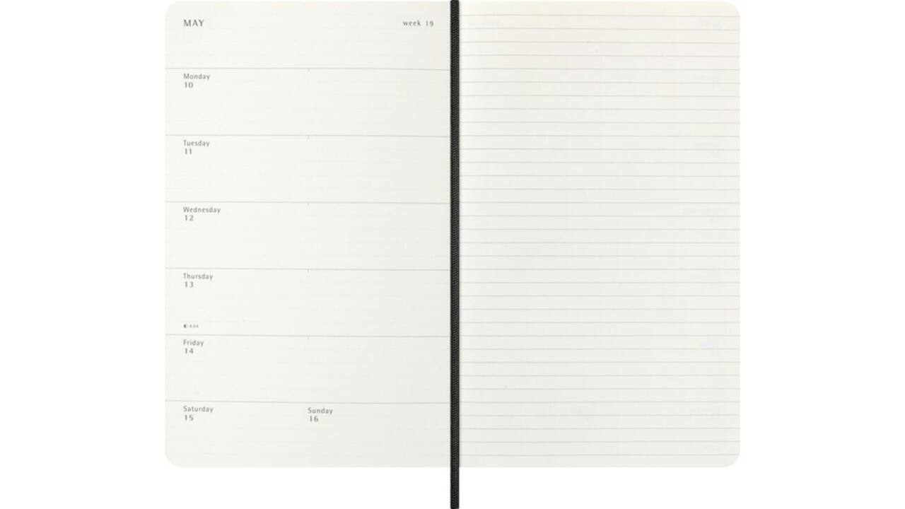 Agenda 2027 Moleskine 12M Planner Weekly 7dagen/1pagina large sc black