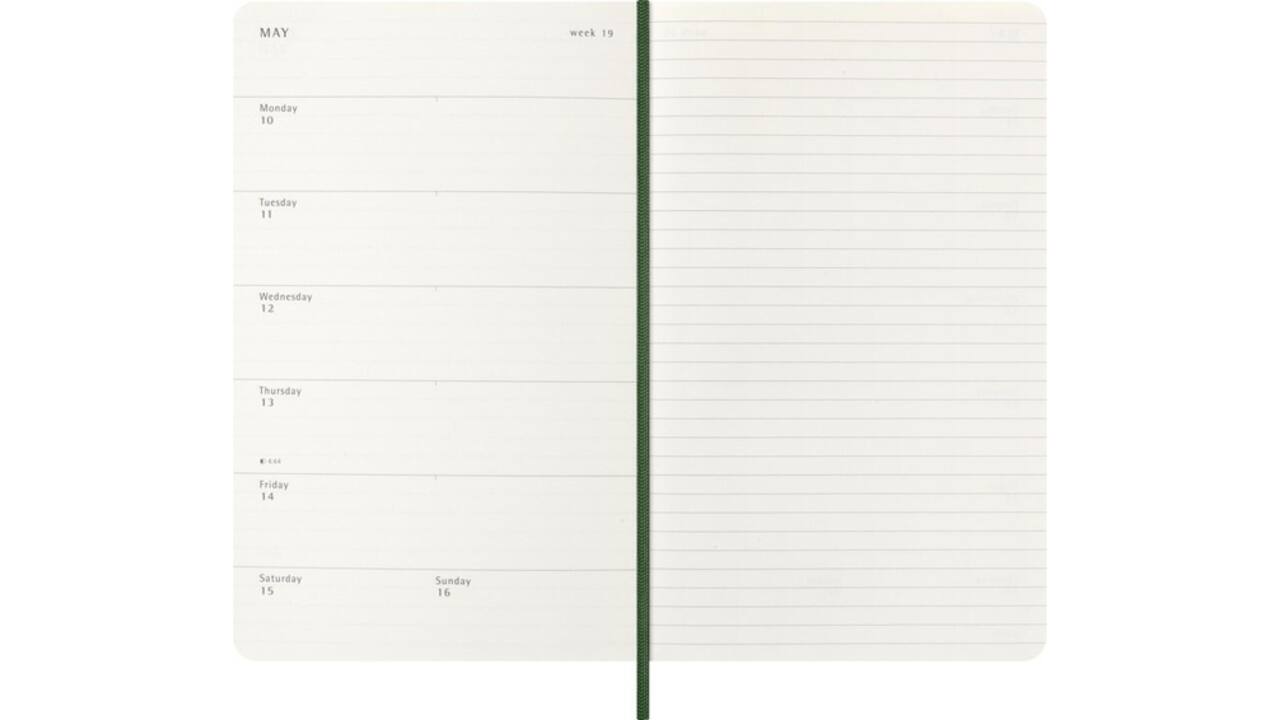 Agenda 2027 Moleskine 12M Planner Weekly 7dagen/1pagina large sc myrtle green
