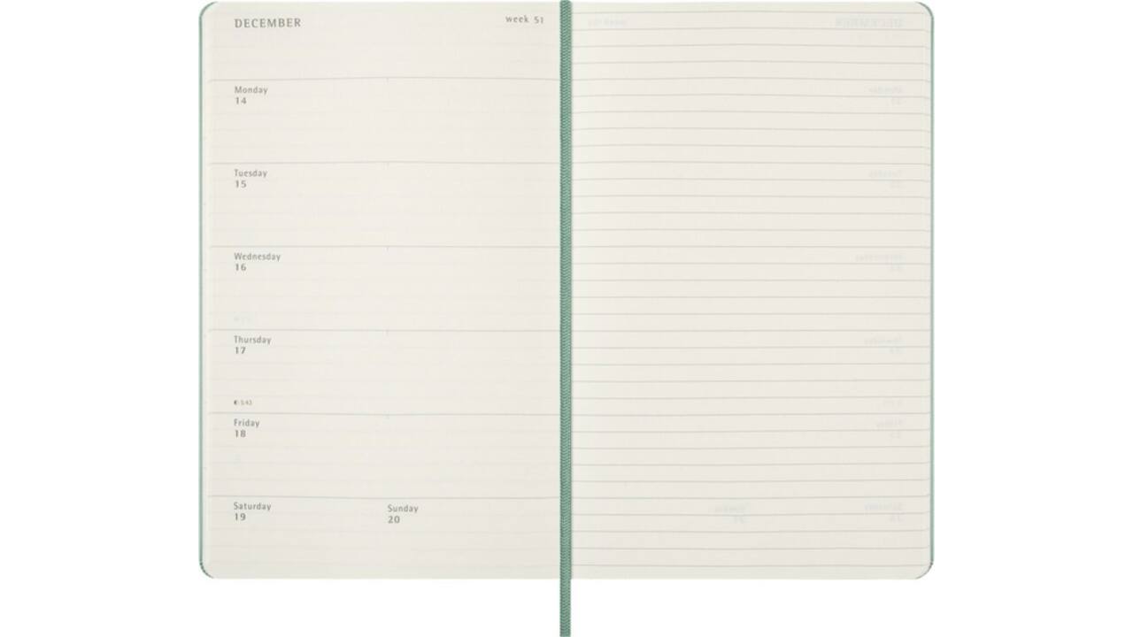 Agenda 2027 Moleskine 12M Planner Weekly 7dagen/1pagina large hc sage green