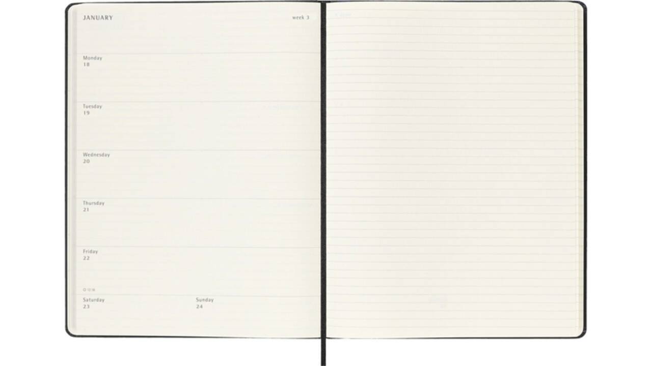 Agenda 2027 Moleskine 18M Planner Weekly 7dagen/1pagina xl hc black