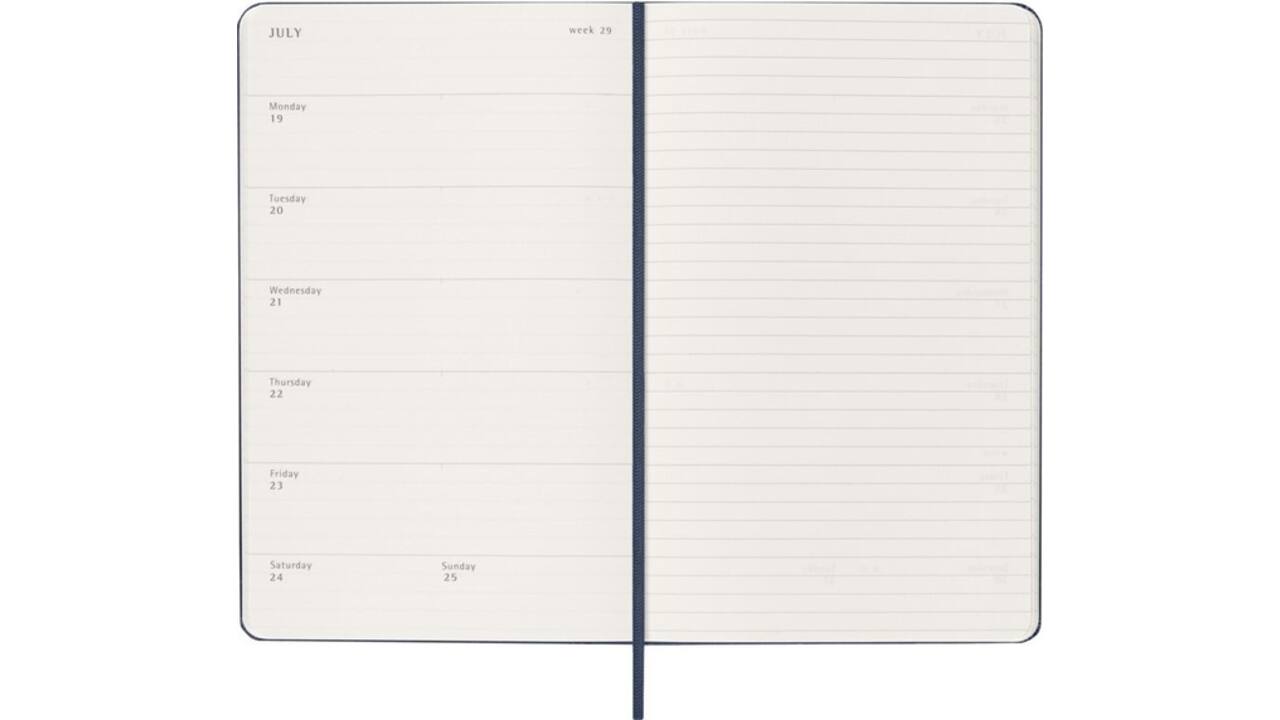 Agenda 2027 Moleskine 18M Planner Weekly 7dagen/1pagina large hc sapphire blue
