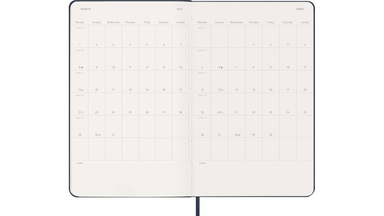 Agenda 2027 Moleskine 18M Planner Weekly 7dagen/1pagina large hc sapphire blue