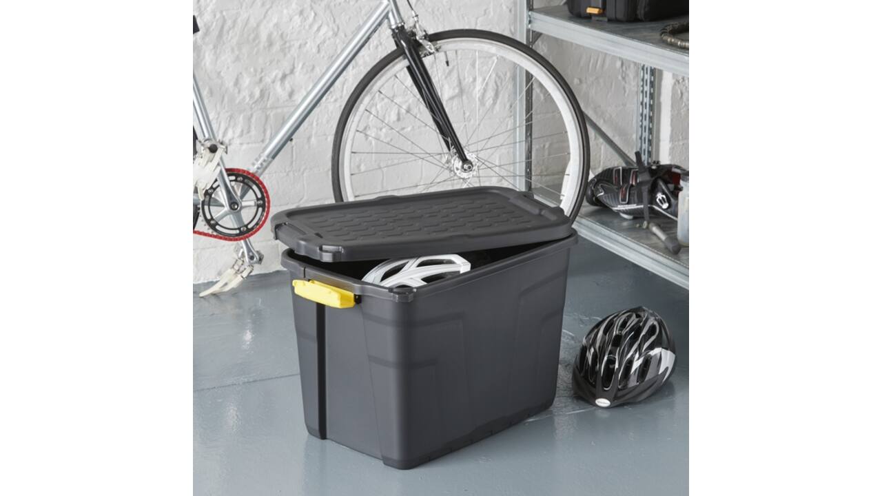 Opbergbox Bankers Box 60L met handgrepen robuust zwart