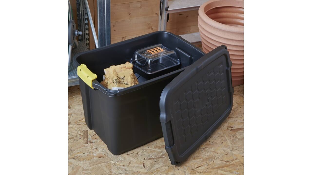 Opbergbox Bankers Box 60L met handgrepen robuust zwart