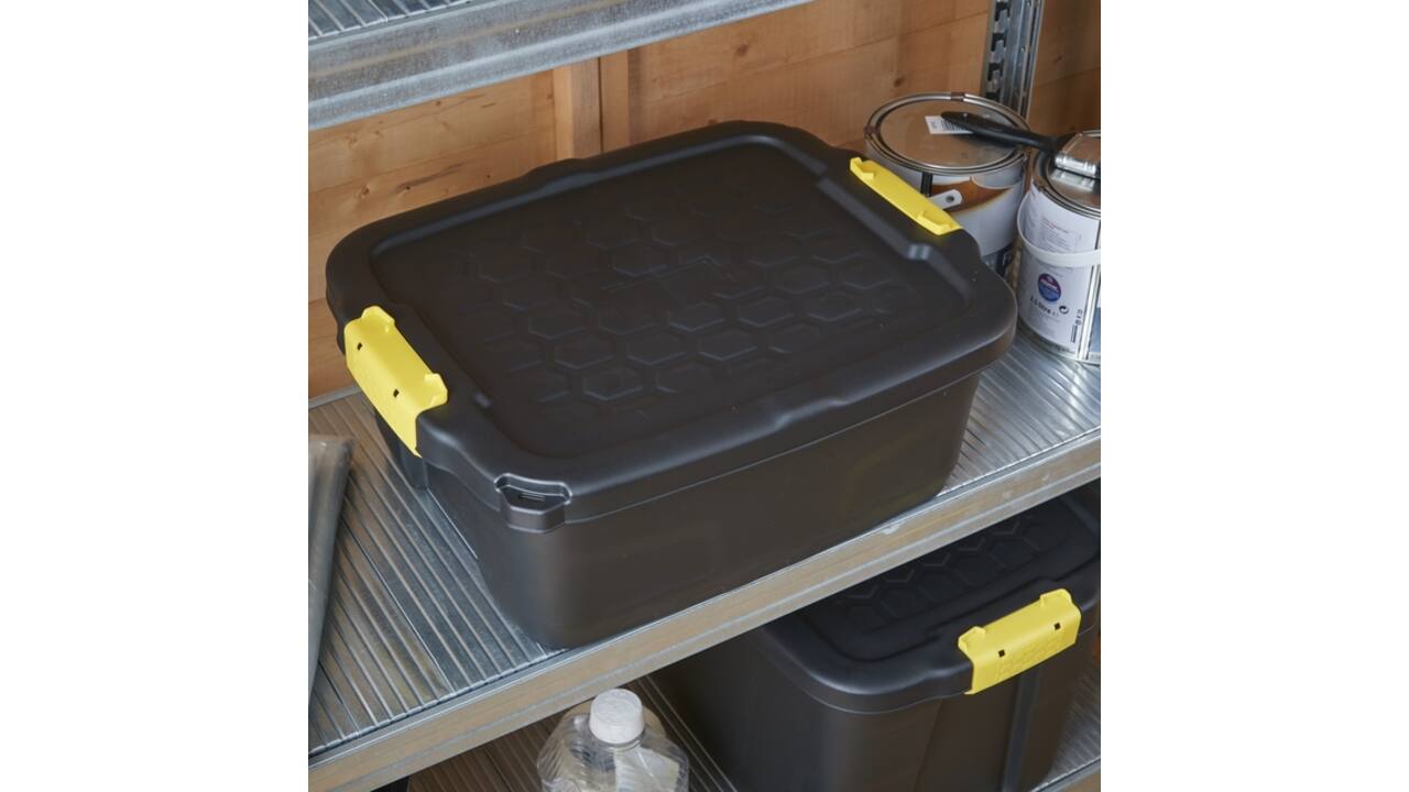 Opbergbox Bankers Box 24 liter met handgrepen robuust zwart