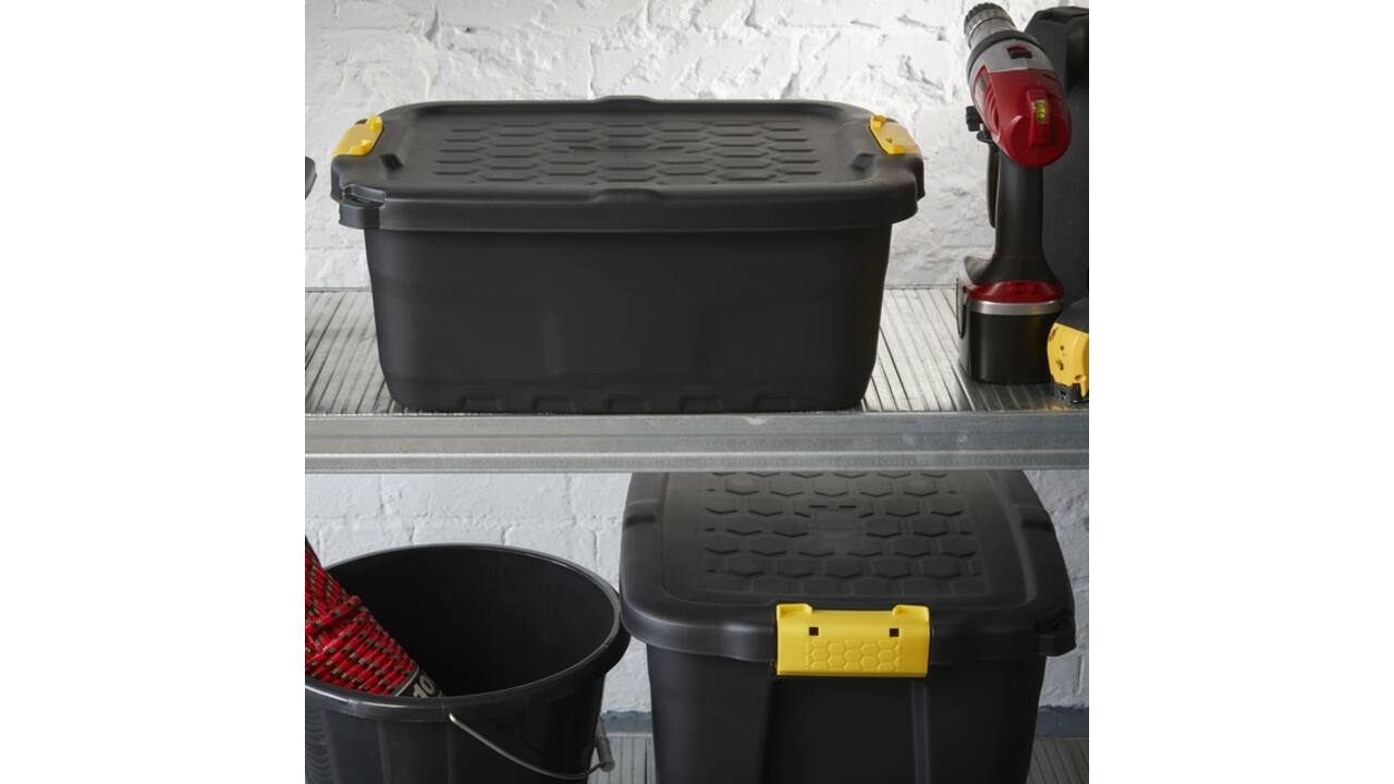 Opbergbox Bankers Box 24 liter met handgrepen robuust zwart