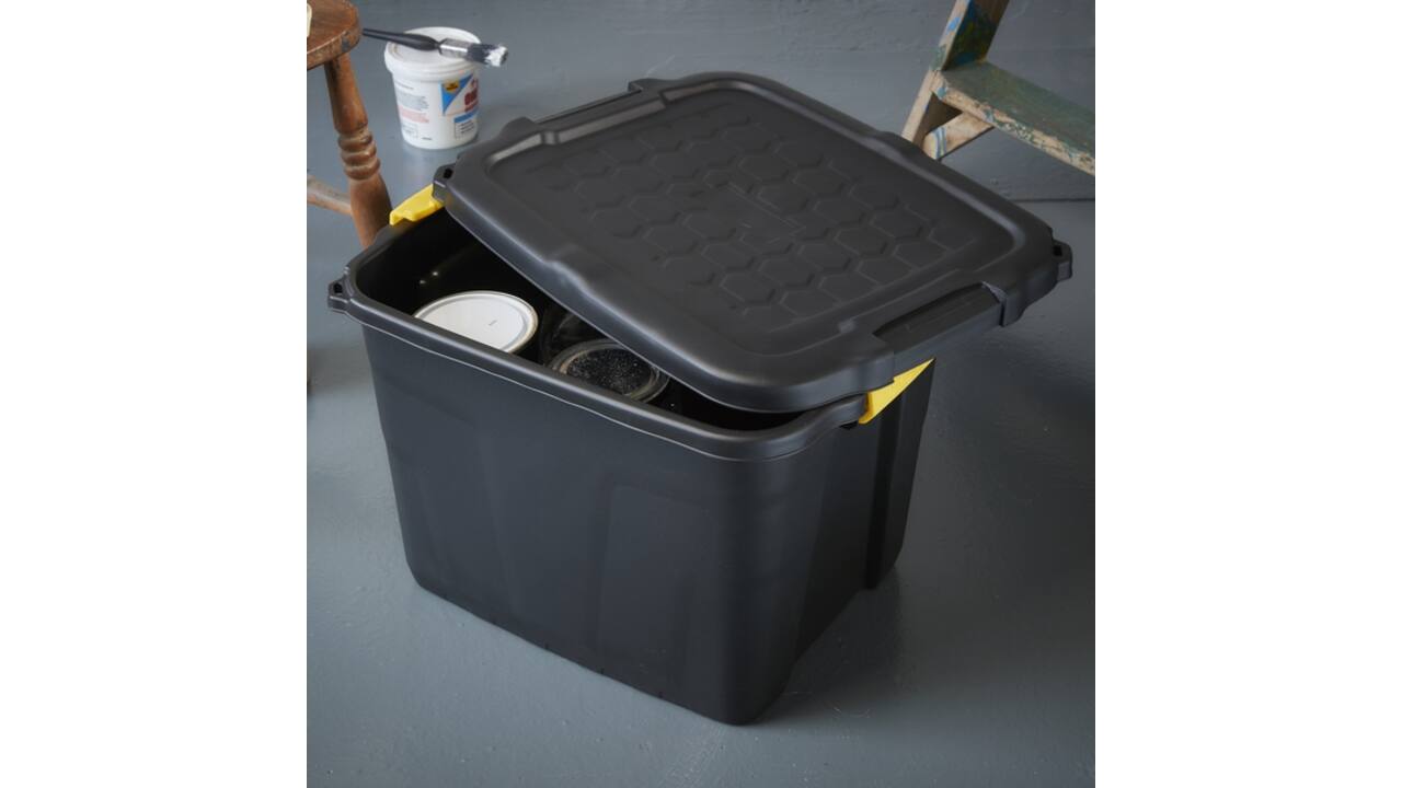 Opbergbox Bankers Box 42 liter met handgrepen robuust zwart