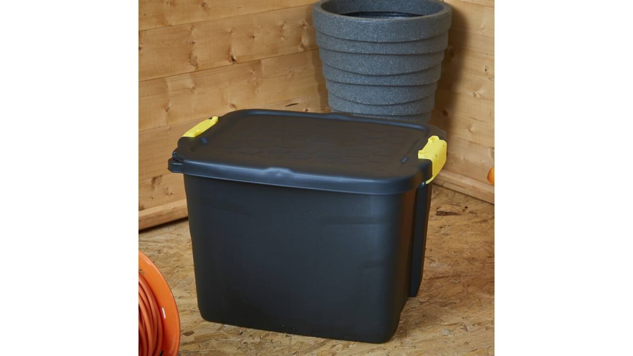 Opbergbox Bankers Box 42 liter met handgrepen robuust zwart
