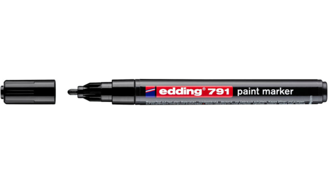 Paintmarker edding 791 op alcoholbasis 1-2mm zwart