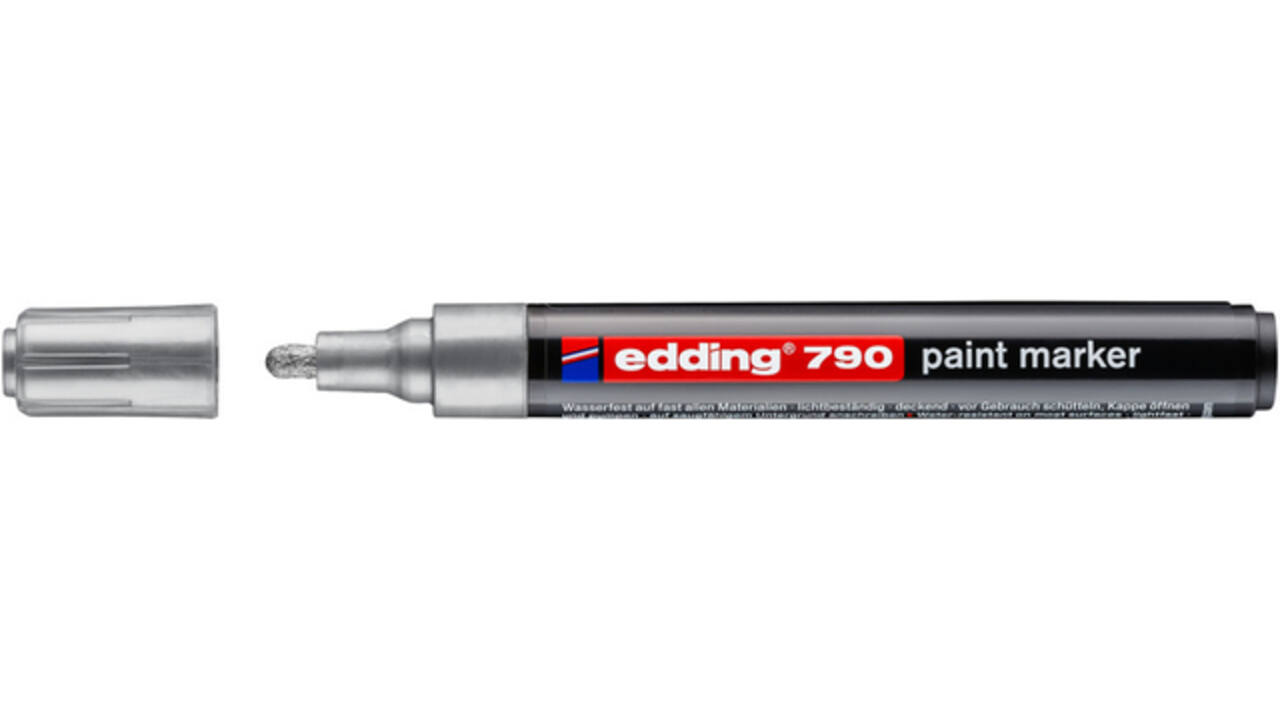 Paintmarker edding 790 op alcoholbasis 2-3mm zilver