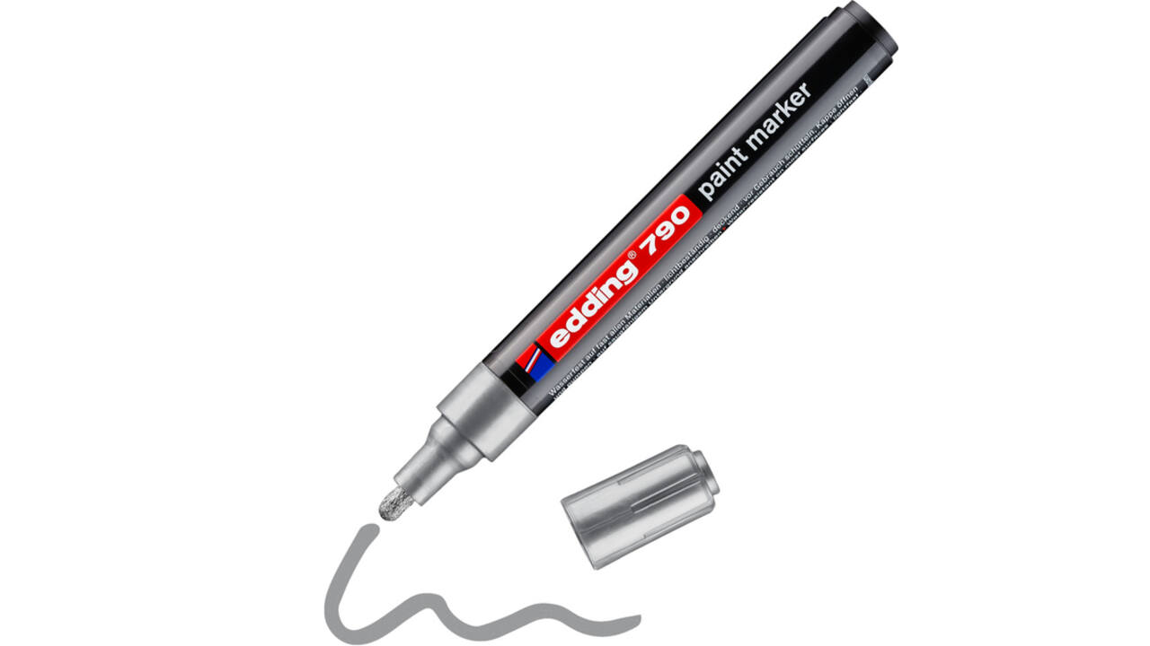 Paintmarker edding 790 op alcoholbasis 2-3mm zilver