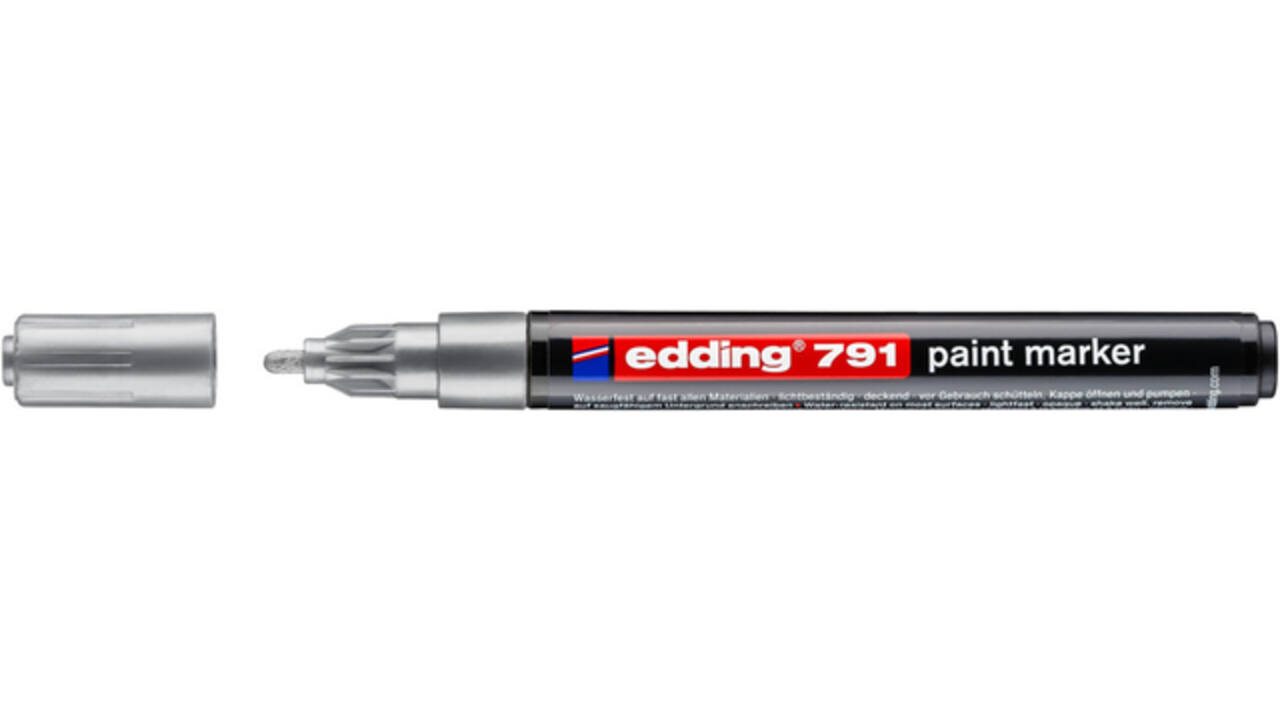 Paintmarker edding 791 op alcoholbasis 1-2mm zilver
