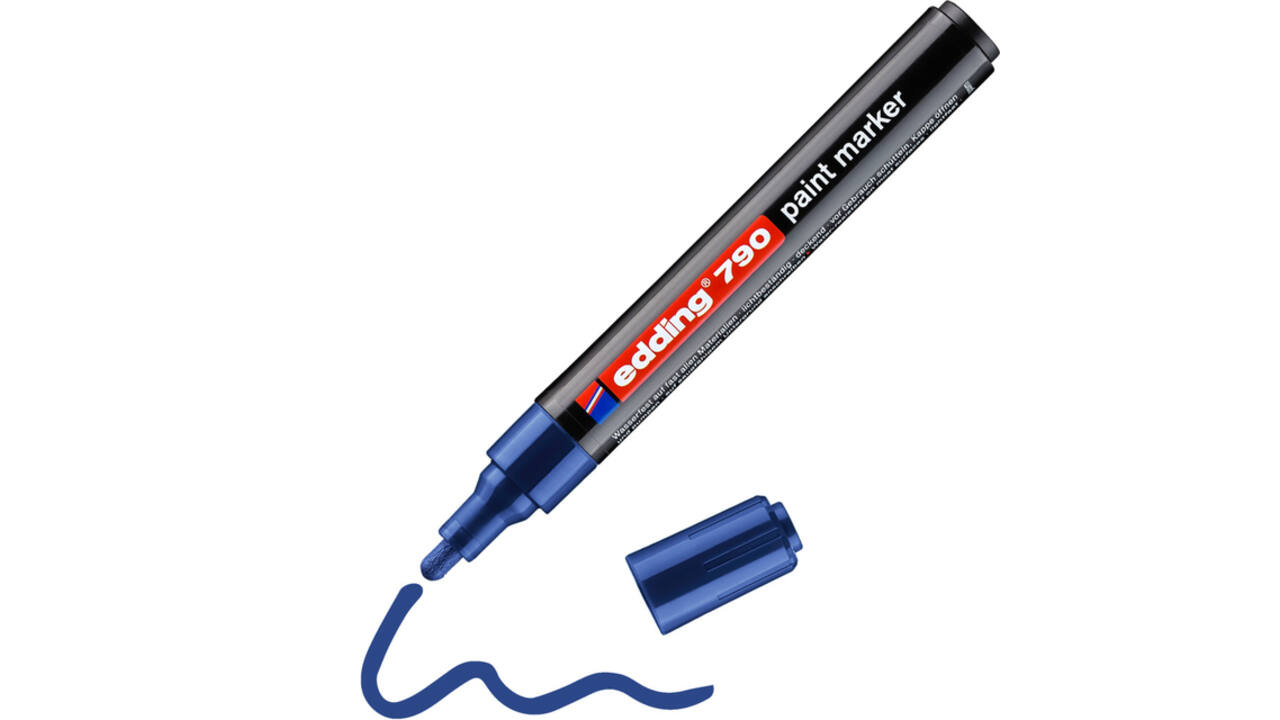 Paintmarker edding 790 op alcoholbasis 2-3mm blauw