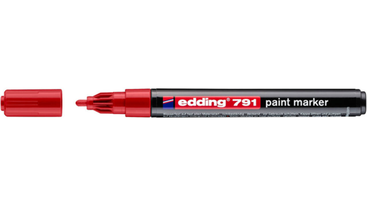 Paintmarker edding 791 op alcoholbasis 1-2mm rood