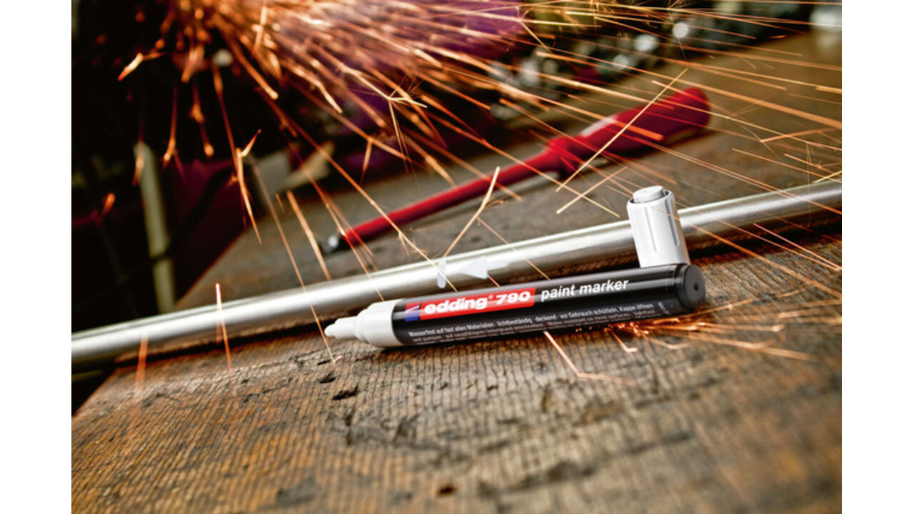 Paintmarker edding 790 op alcoholbasis 2-3mm wit