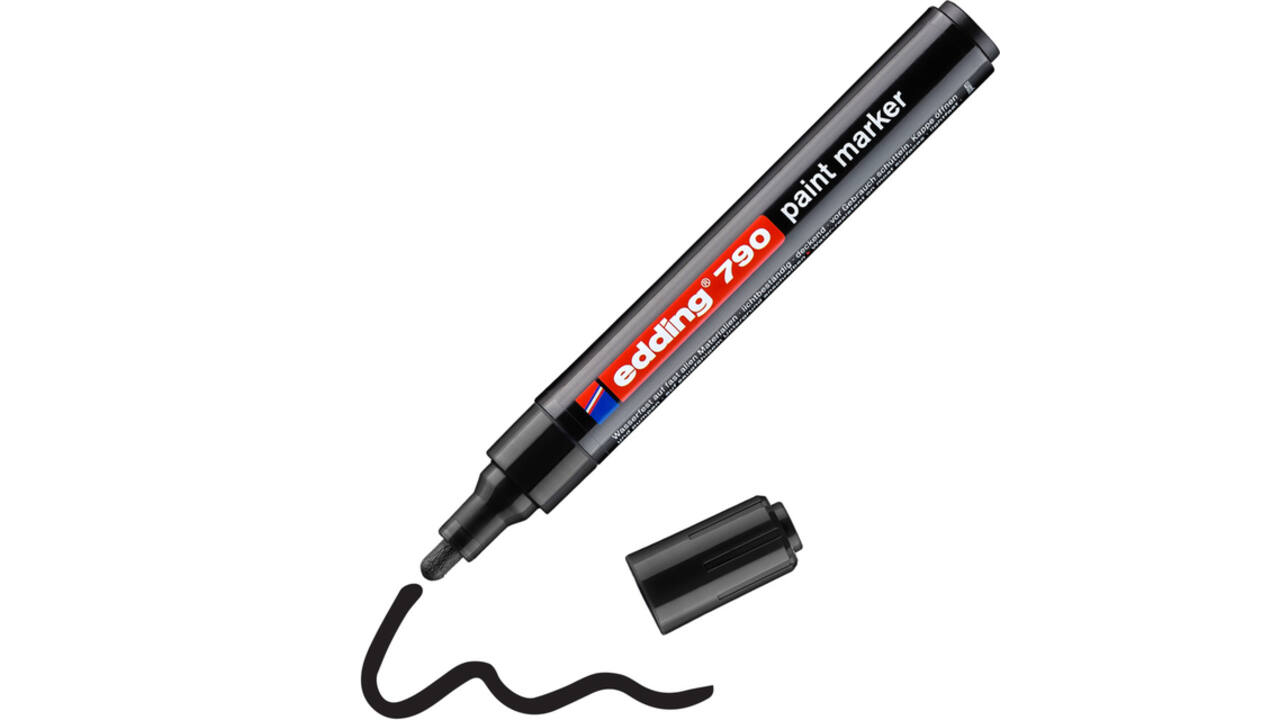 Paintmarker edding 790 op alcoholbasis 2-3mm zwart