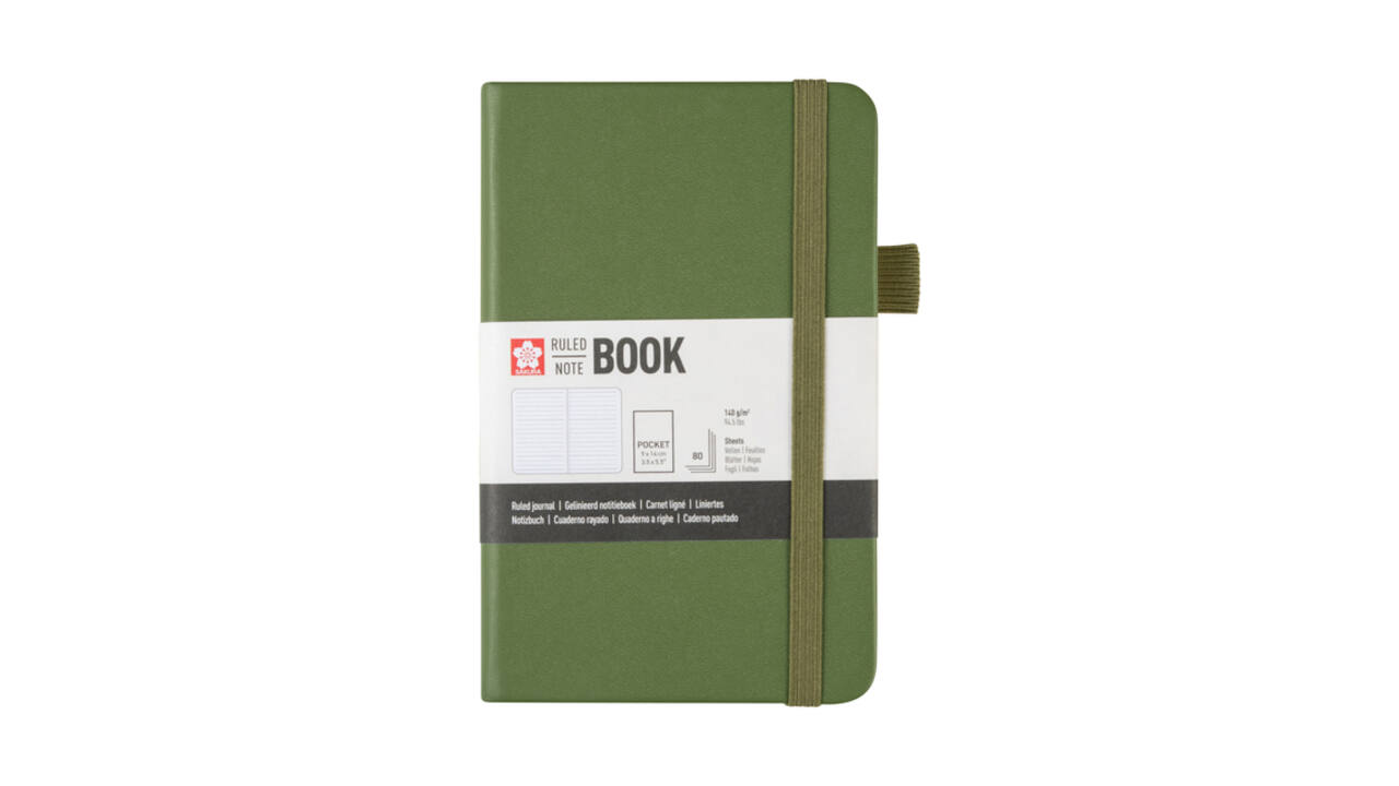 Notitieboek Sakura pocket 90x140mm lijn hard cover dennennaald