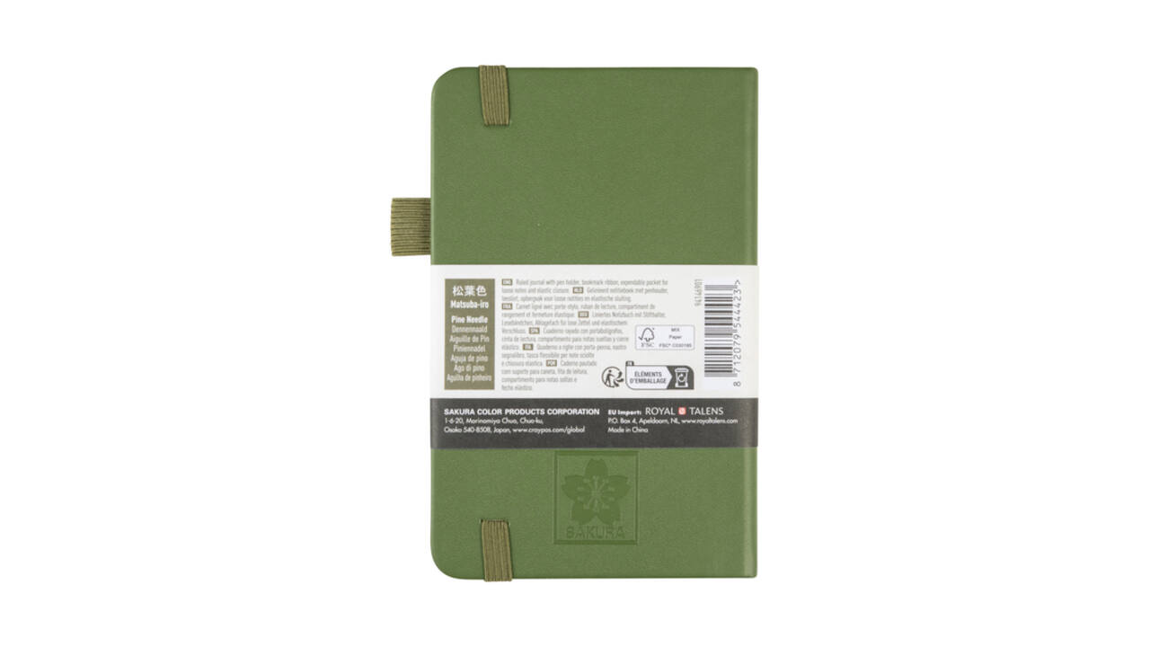Notitieboek Sakura pocket 90x140mm lijn hard cover dennennaald