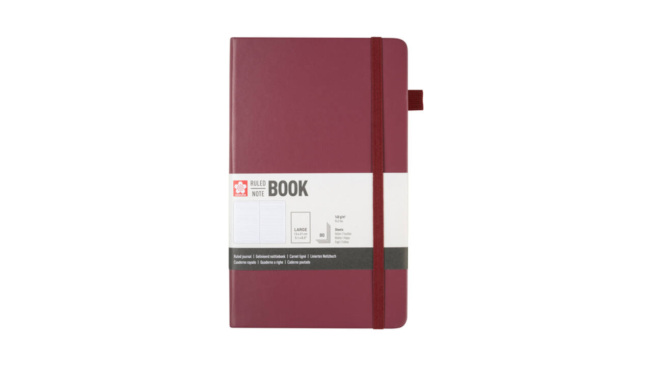 Notitieboek Sakura large 130x210mm lijn hard cover moerbei