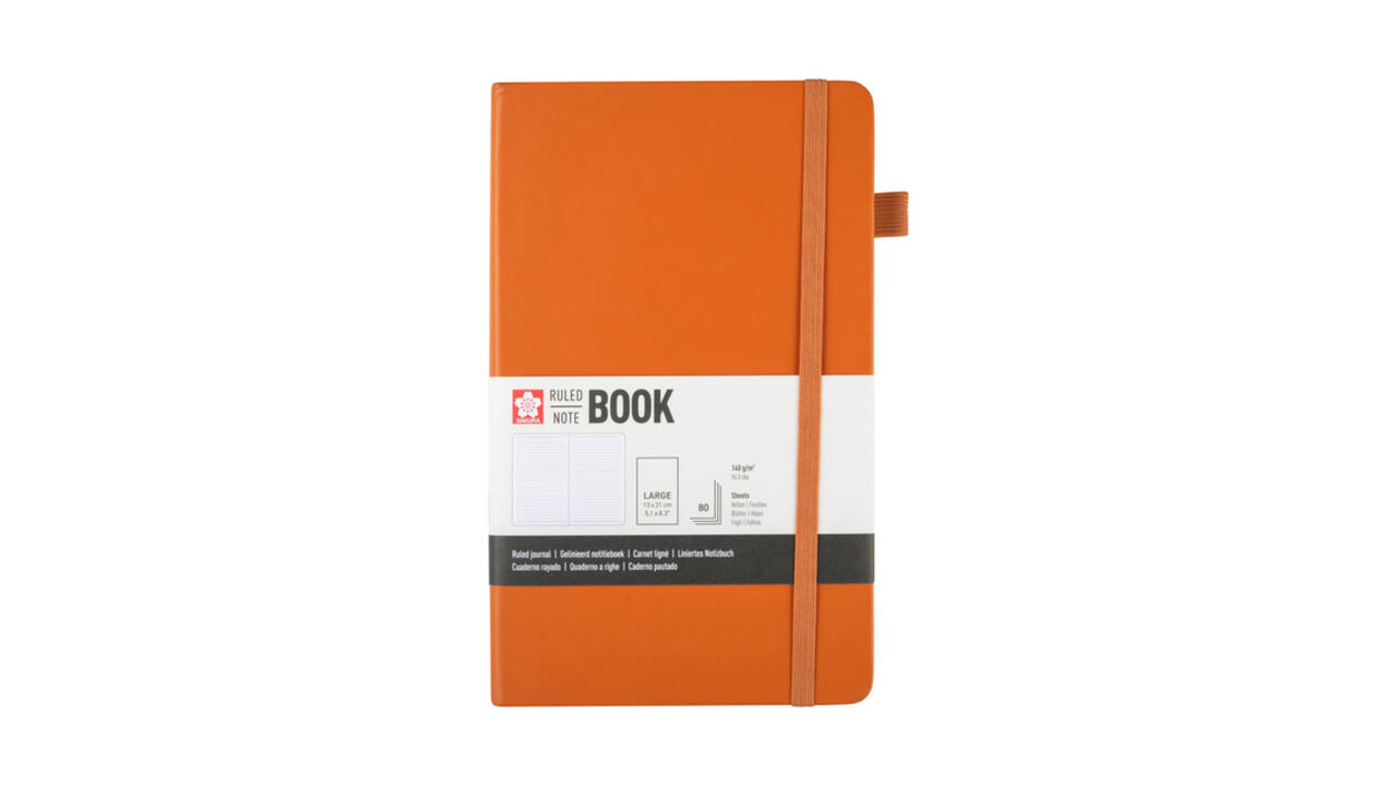 Notitieboek Sakura large 130x210mm lijn hard cover amber