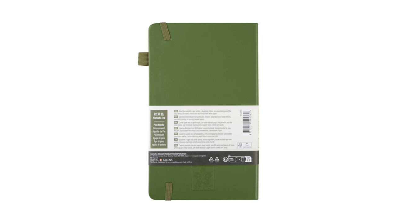 Notitieboek Sakura large 130x210mm lijn hard cover dennennaald