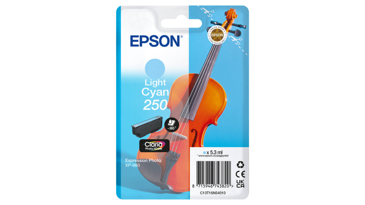 Inktcartridge Epson 250 T16N54 licht blauw