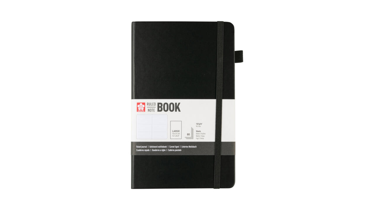 Notitieboek Sakura large 130x210mm lijn hard cover zwart