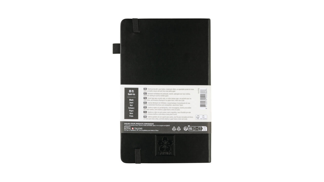Notitieboek Sakura large 130x210mm lijn hard cover zwart