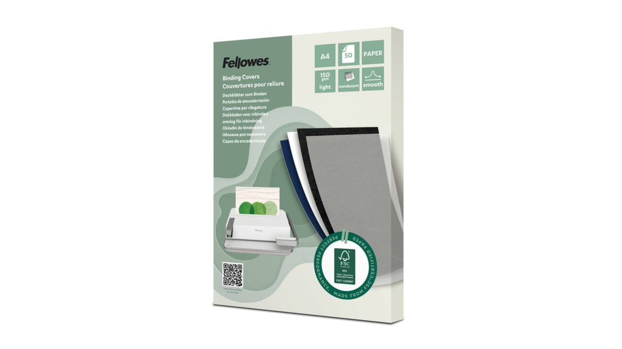 Voorblad Fellowes A4 FSC translucent papier 150gram 50vel