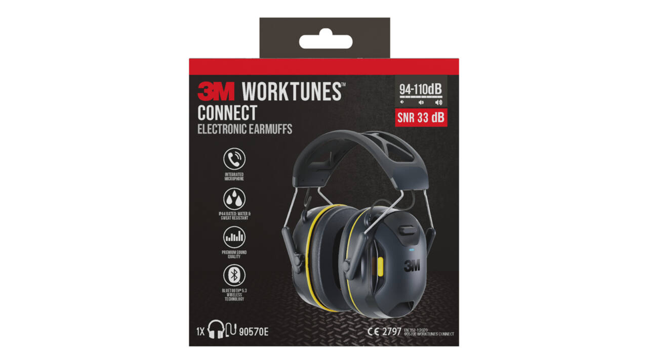 Oorkap 3M WorkTunes Connect Bluetooth 94-110 dB zwart