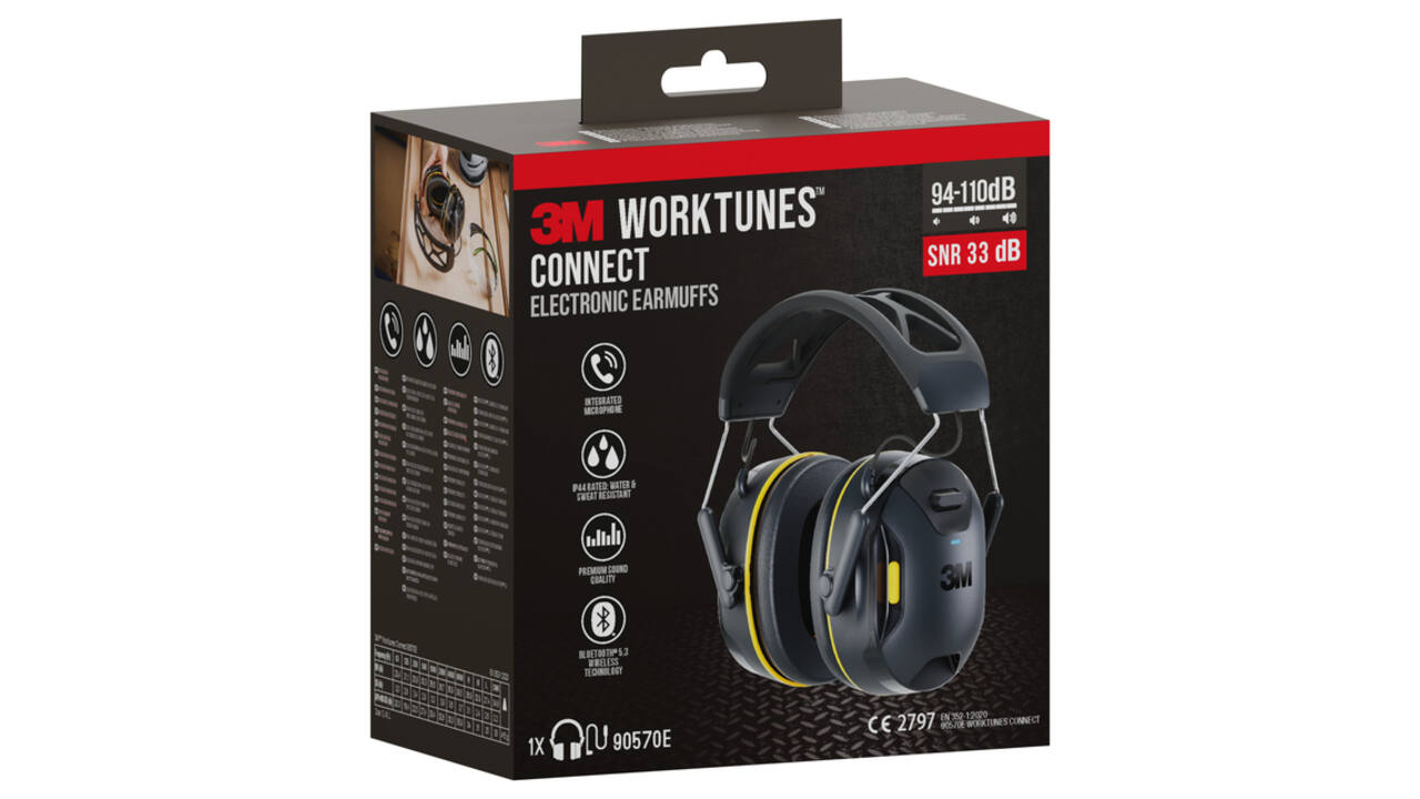 Oorkap 3M WorkTunes Connect Bluetooth 94-110 dB zwart