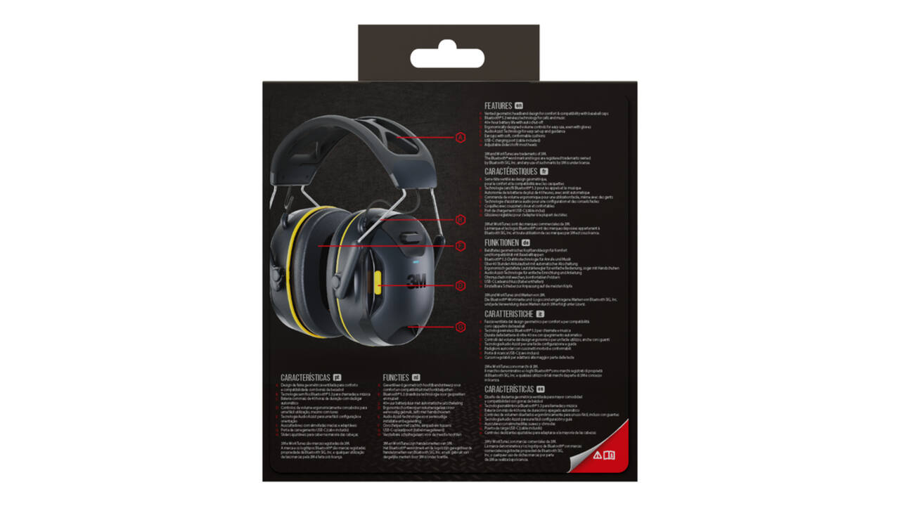 Oorkap 3M WorkTunes Connect Bluetooth 94-110 dB zwart