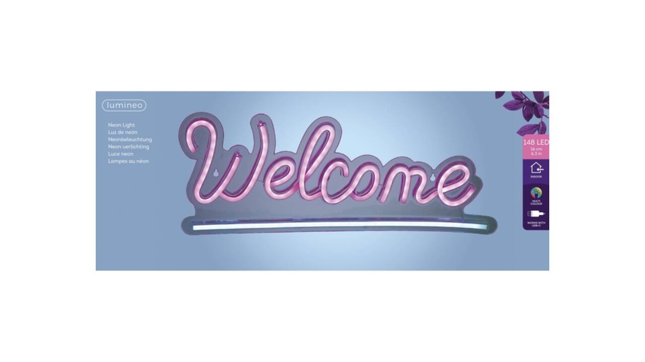 Ledbord Lumineo indoor USB neon Welcome