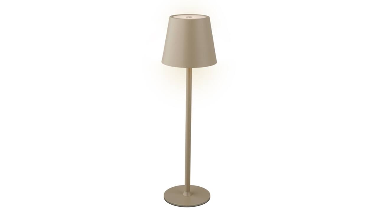 Tafellamp Lumineo led oplaadbaar steady binnen bruin