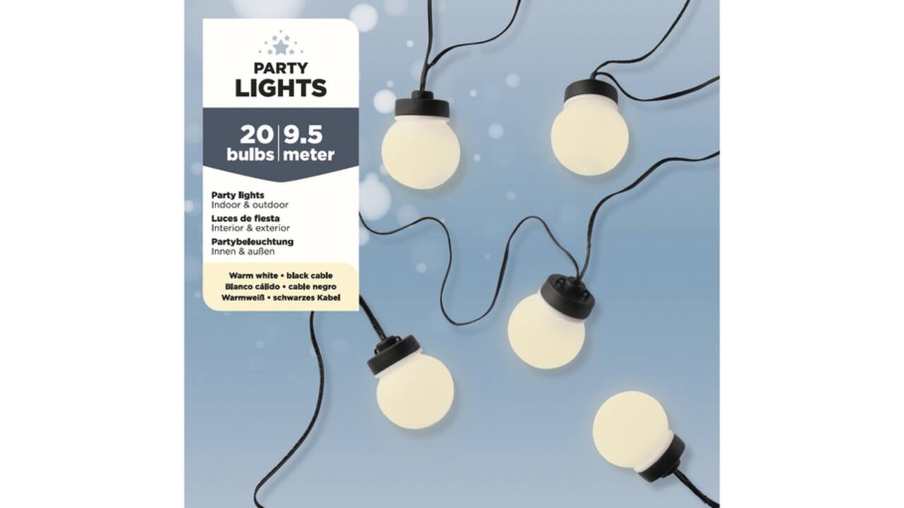 Partylight Lumineo led outdoor 20 bollen 950cm warm wit